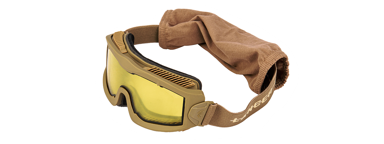 LANCER TACTICAL AERO PROTECTIVE TAN AIRSOFT GOGGLES (YELLOW LENS) - Click Image to Close