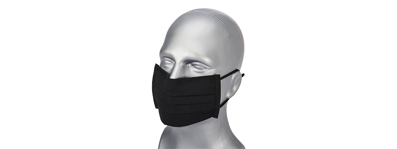 Premium Tactical Pleated Face Mask, Black - Click Image to Close