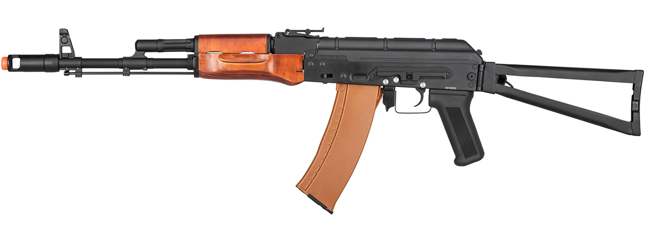 Double Bell AKS-74 Airsoft AEG Rifle w/ Wood Furniture (BLACK) - Click Image to Close