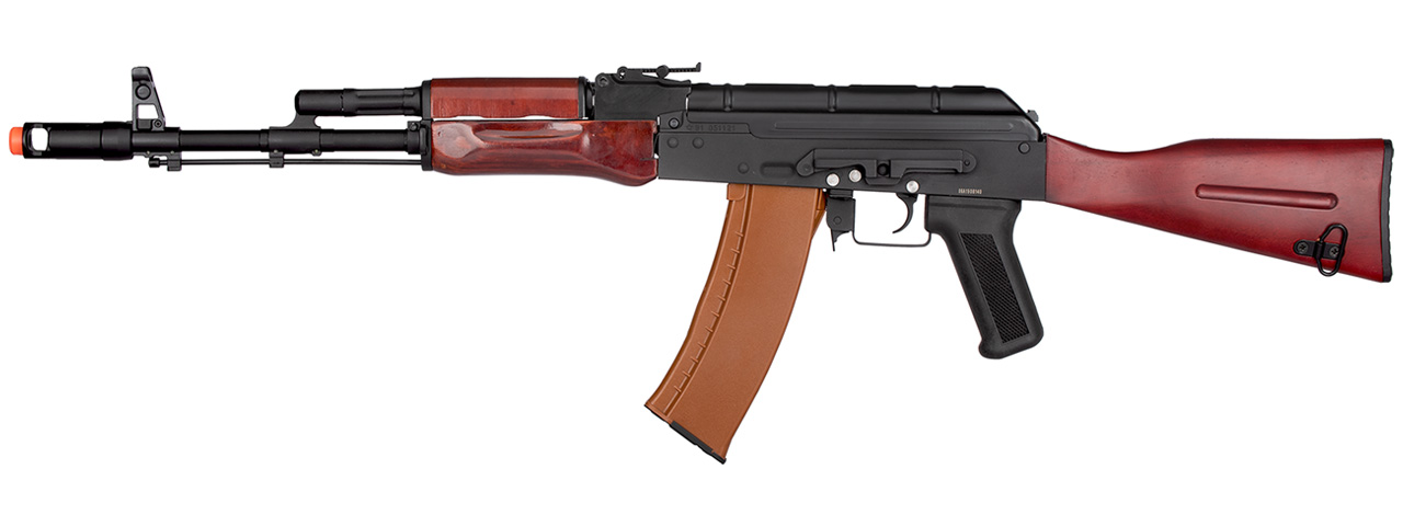 Double Bell AK74N AEG Airsoft Rifle [Type A] (BLACK / WOOD) - Click Image to Close