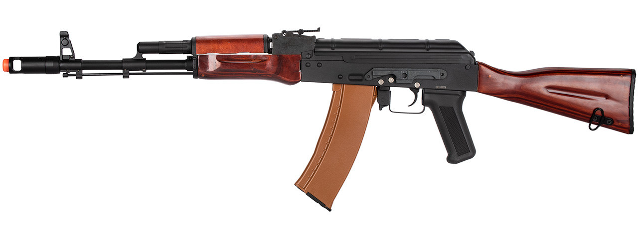 Double Bell AK74N AEG Airsoft Rifle [Type B] (BLACK / WOOD) - Click Image to Close