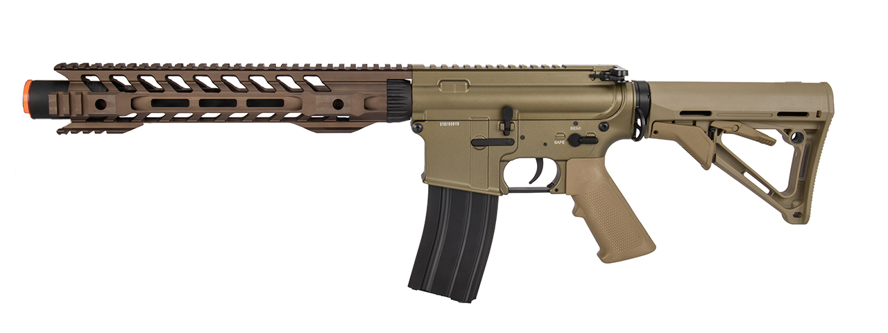 Double Bell M4 12-Inch RIS Airsoft AEG Rifle, Tan - Click Image to Close