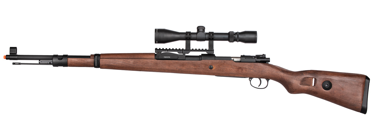 Double Bell WWII Kar 98k Bolt Action Spring Airsoft Rifle (REAL WOOD) - Click Image to Close