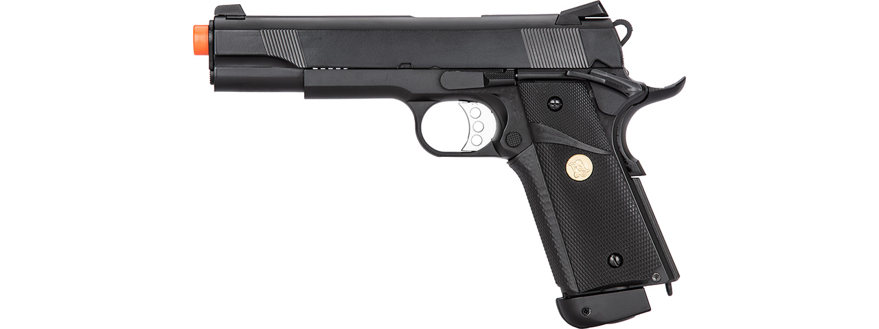 Double Bell M1911 CO2 Blowback MEU Airsoft Pistol [Polymer] (BLACK) - Click Image to Close