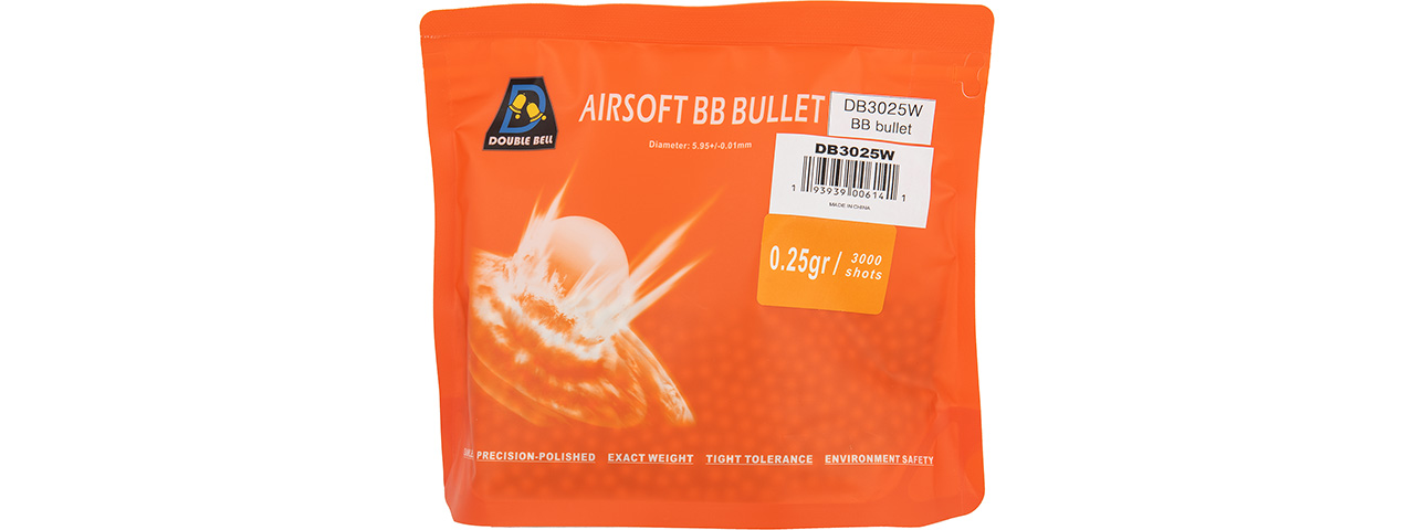 Double Bell 0.25G Airsoft BBs [3000rds] (WHITE) - Click Image to Close