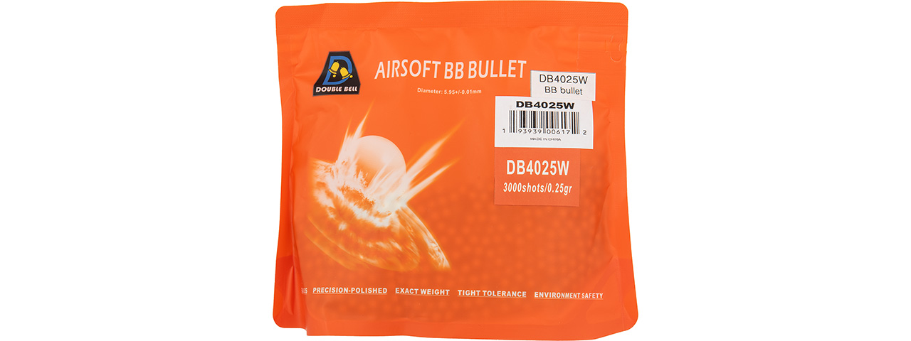 Double Bell 0.25G Airsoft BBs [3000rds] (PEARL WHITE) - Click Image to Close