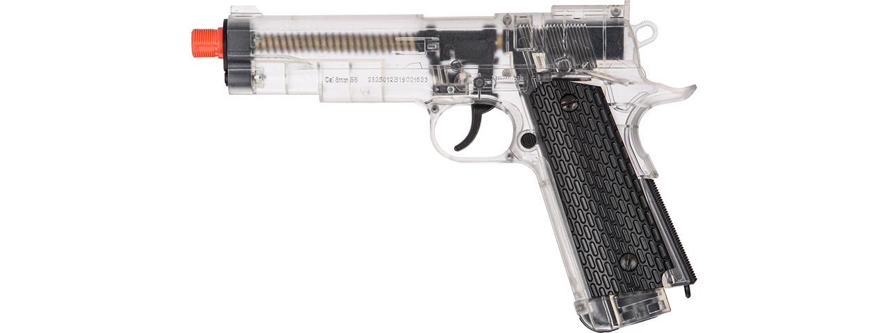 Wellfire G292B-CR M1911 CO2 Non-Blowback Pistol (Clear) - Click Image to Close