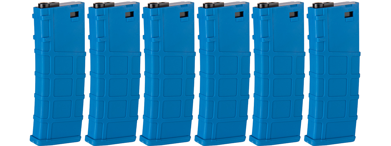 LONEX 200RD MID-CAP MAGAZINE FOR M4 AEG, 6 PACK (BLUE) - Click Image to Close