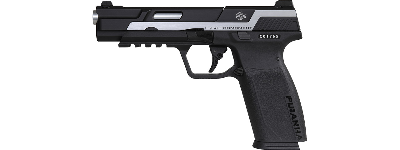 G&G Piranha MK1 GBB Pistol, Black/Silver - Click Image to Close