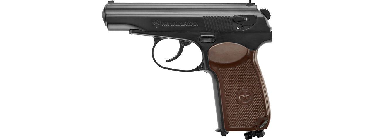 Umarex MAKAROV PM Metal Air Pistol, Black/Brown - Click Image to Close