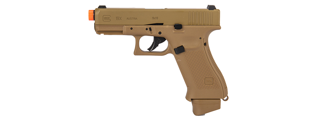 Elite Force Fully Licensed Glock 19X Gas Half-Blowback CO2 Airsoft Pistol (Tan) - Click Image to Close