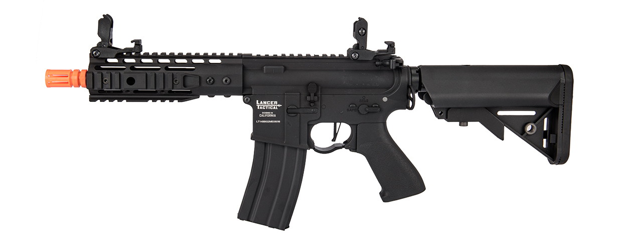 Lancer Tactical Proline 7" KeyMod Railed Airsoft AEG Rifle with Picatinny Rail Segments (Color: Black) - Click Image to Close