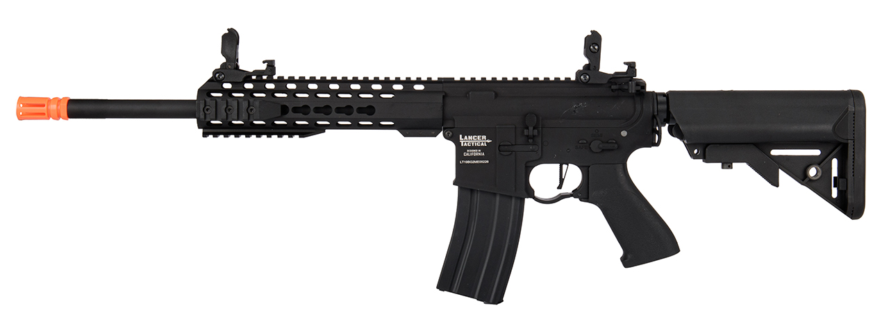 Lancer Tactical 10" M4 Carbine 10" Airsoft AEG Rifle (Color: Black) - Click Image to Close