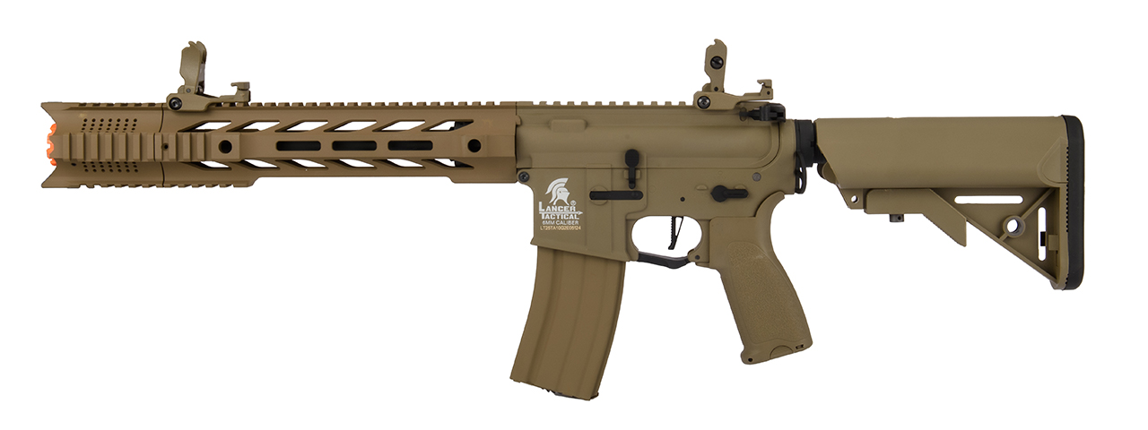 Lancer Tactical Hybrid Gen 2 10" Interceptor M4 Airsoft AEG Rifle (Color: Tan) - Click Image to Close