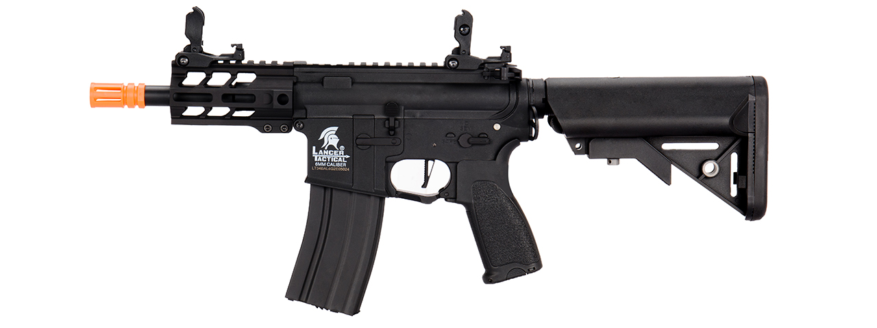 Lancer Tactical Enforcer Hybrid Gen-2 Battle Hawk 4" Rail AEG Rifle, Black - Click Image to Close