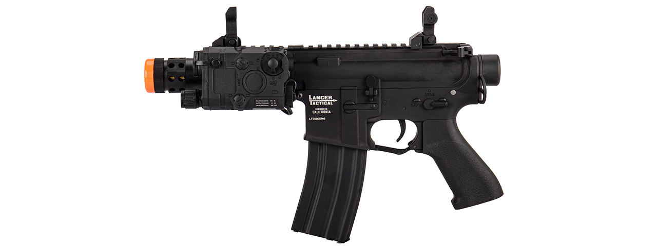 Lancer Tactical M4 708 Stubby Airsoft AEG w/ Peq Box (Color: Black) - Click Image to Close