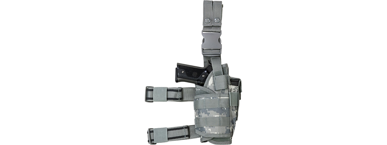 VISM by NcSTAR DROP LEG TACTICAL HOLSTER, DIGITAL CAMO - Click Image to Close