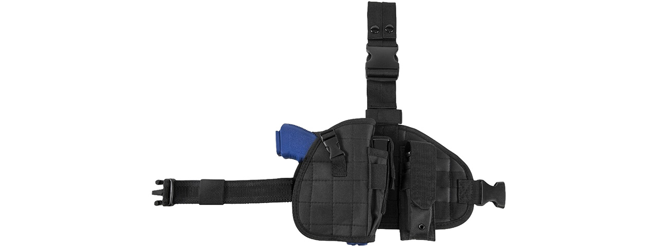 VISM by NcSTAR DROP LEG HOLSTER, PANEL, MAG POUCH (BLACK) - Click Image to Close