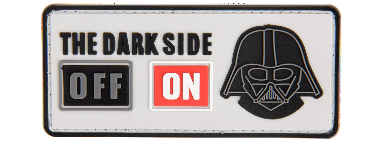 "The Dark Side On" PVC Morale Patch (Gray) - Click Image to Close
