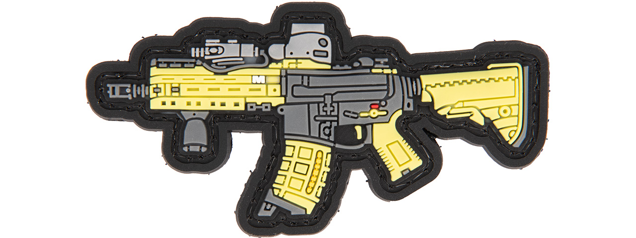 PVC Morale Patch M4 SBR (Color: Yellow / Grey) - Click Image to Close