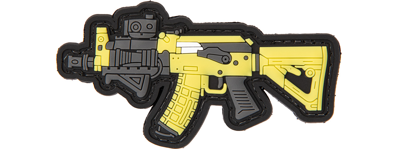 PVC Morale Patch AK (Color: Yellow / Grey) - Click Image to Close