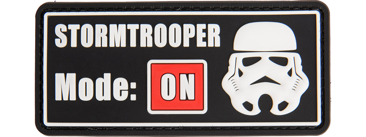 "Stormtrooper Mode: On" PVC Morale Patch (Black) - Click Image to Close