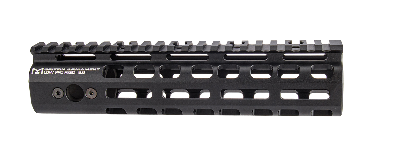 PTS Griffin Armament Licensed Low Pro RIGID M-LOK 8.6" Rail for M4/M16 Series Airsoft Rifles (Black) - Click Image to Close