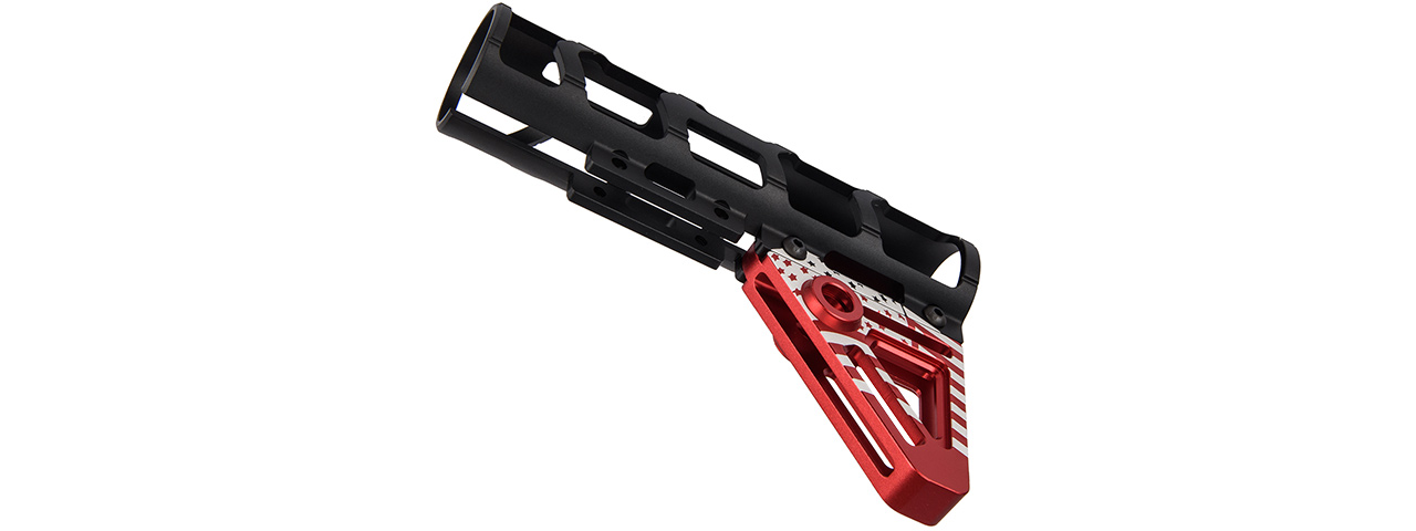 Ranger Armory Aluminum Patriot Stock (Black / Red) - Click Image to Close