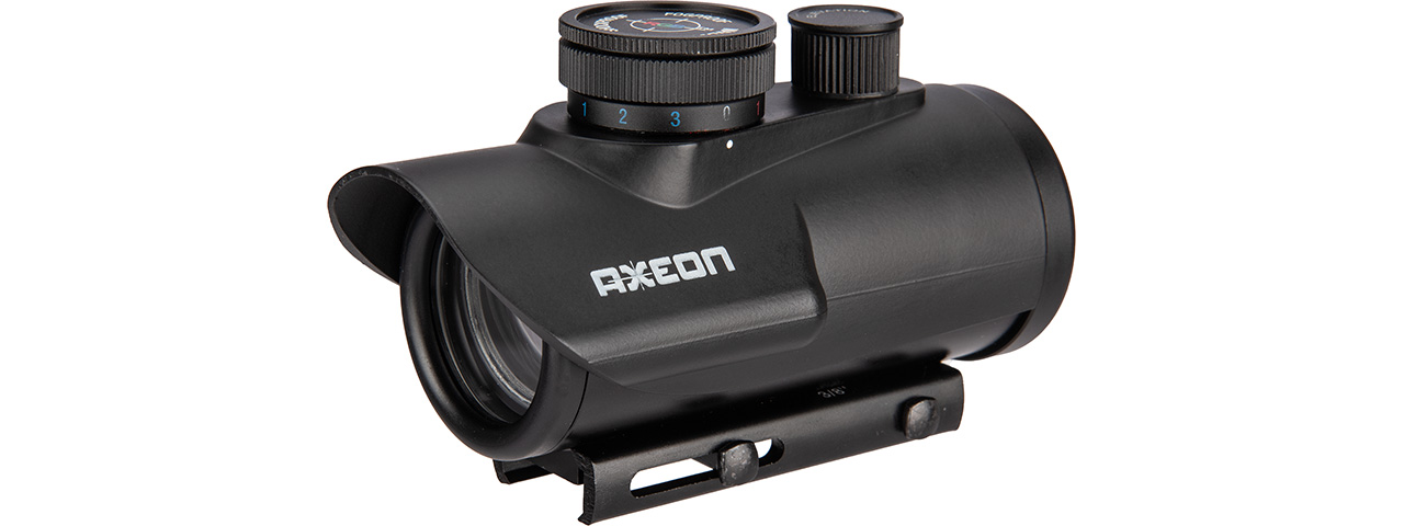 AXEON TRISYCLON SELECTABLE COLOR OPTIC DOT SIGHT (BLACK) - Click Image to Close