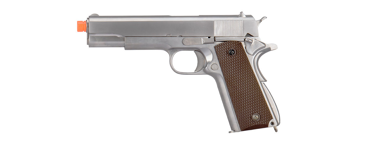 M1911 Metal GBB Pistol - CO2 Version (Chrome) - Click Image to Close