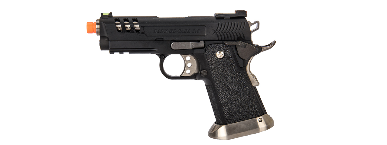 WE-Tech Hi-Capa 3.8 Deinonychus Gas Full Auto Blowback Pistol (Black) - Click Image to Close