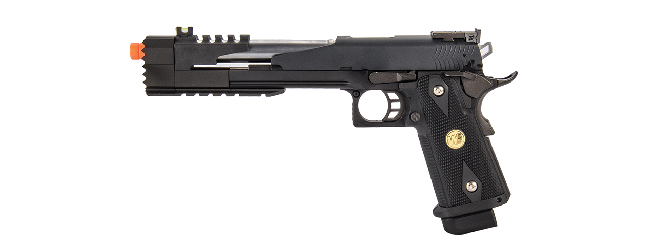 WE-Tech Hi-Capa 7.0 "Dragon" Long Slide Full Auto Gas Blowback Pistol w/ Medallion Grip (Black) - Click Image to Close