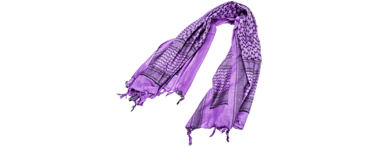 Lancer Tactical Multi-Purpose Shemagh Face/Head Wrap (Color: Purple / Black) - Click Image to Close