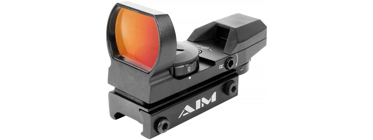 AIM Sports Dual Illuminated Panorama Red Dot Scope (Color: Black) - Click Image to Close