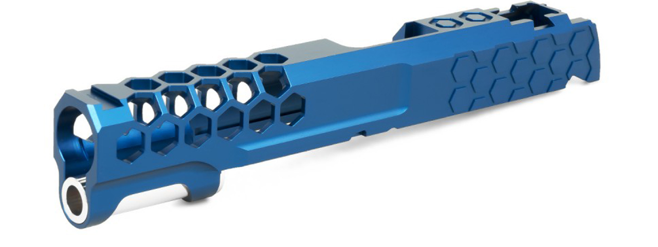 Airsoft Masterpiece EDGE Custom "Hive" Standard Slide for Hi-Capa/1911 (Color: Blue) - Click Image to Close