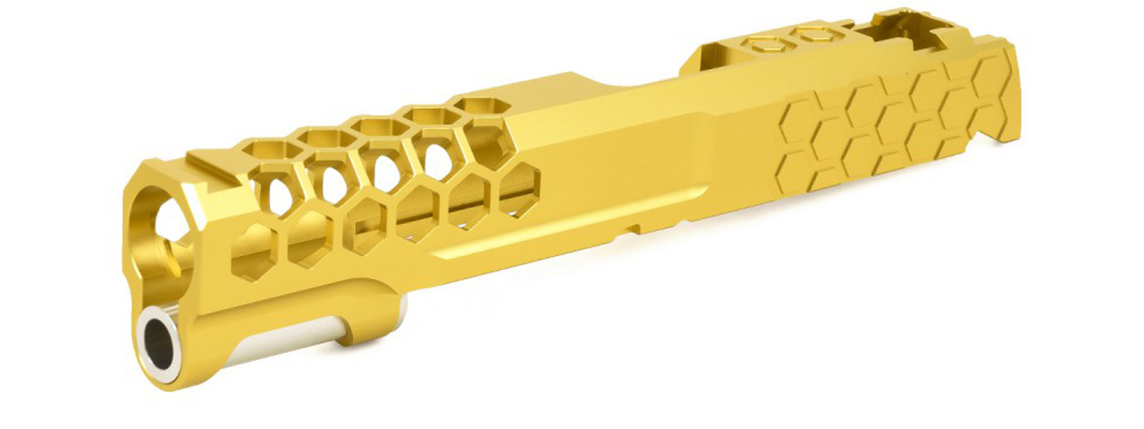 Airsoft Masterpiece EDGE Custom "Hive" Standard Slide for Hi-Capa/1911 (Color: Gold) - Click Image to Close