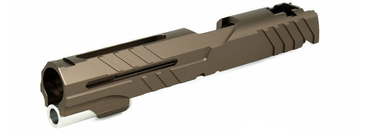 Airsoft Masterpiece Custom "Alpha" Standard Slide for Hi-Capa Pistols (Color: Bronze) - Click Image to Close