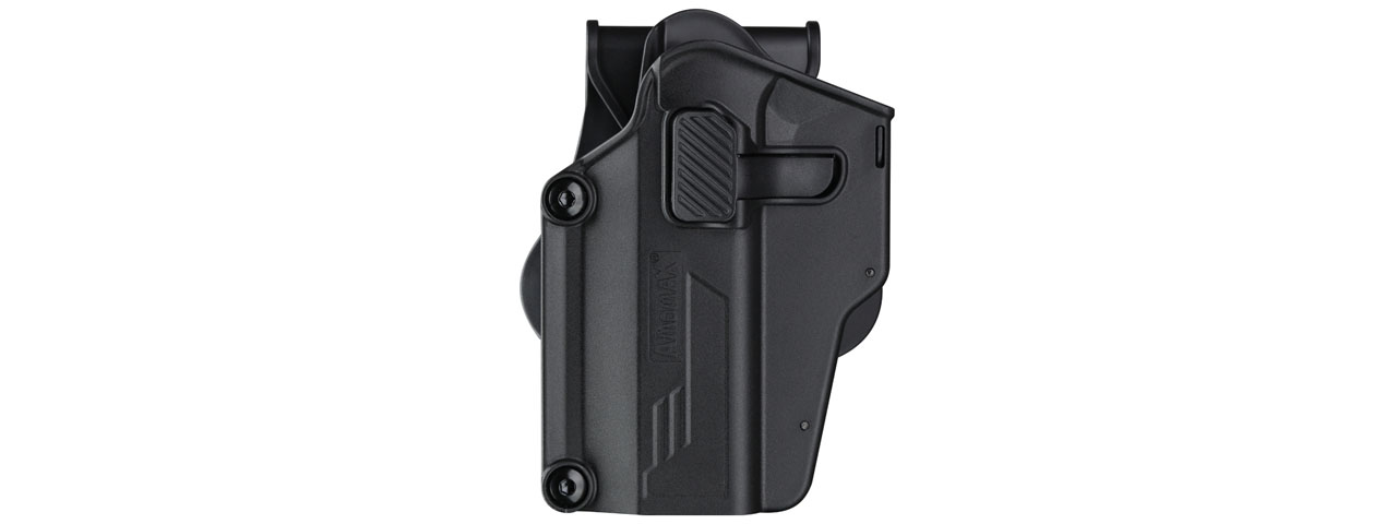 Amomax Multi-Fit Left Handed Tactical Holster (Color: Black) - Click Image to Close