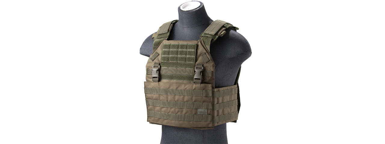 Lancer Tactical Vest with Molle Webbing and Detachable Buckles (Color: OD Green) - Click Image to Close