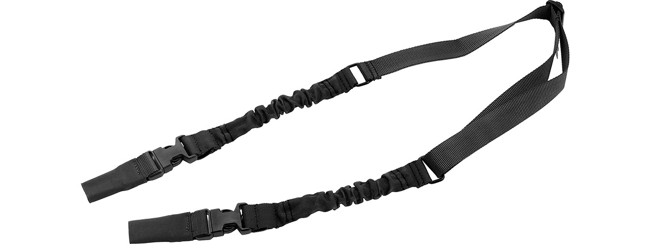 Lancer Tactical 2-Point Bungee Sling with Dual Buckles (Color: Black) - Click Image to Close