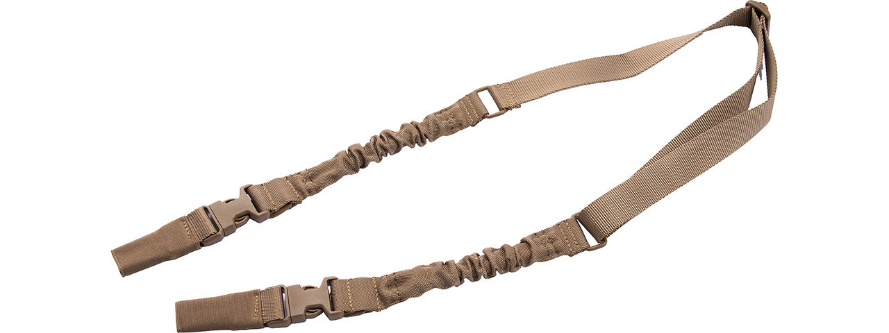 Lancer Tactical 2-Point Bungee Sling with Dual Buckles (Color: Tan) - Click Image to Close