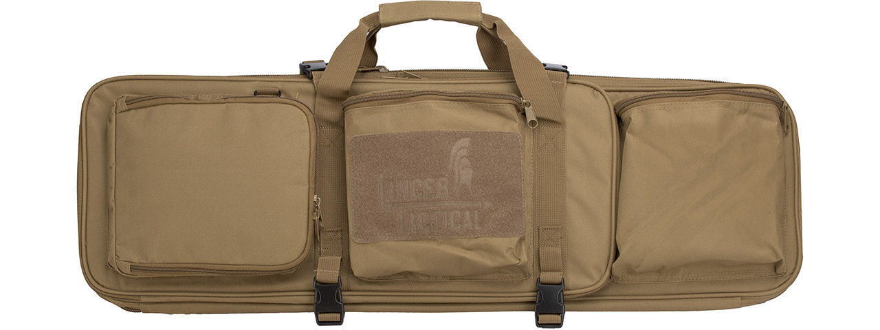 Lancer Tactical 1000D Nylon Polymer 32" Rifle Bag (Color: Tan) - Click Image to Close