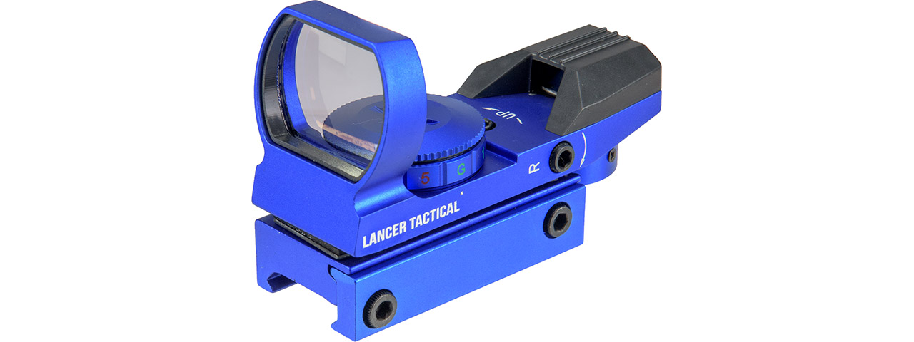 Lancer Tactical Red / Green Dot Reflex Sight w/ 4 Reticles (Color: Blue) - Click Image to Close
