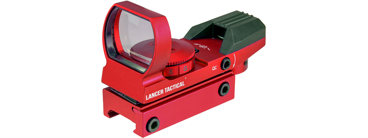 Lancer Tactical Red / Green Dot Reflex Sight w/ 4 Reticles (Color: Red) - Click Image to Close