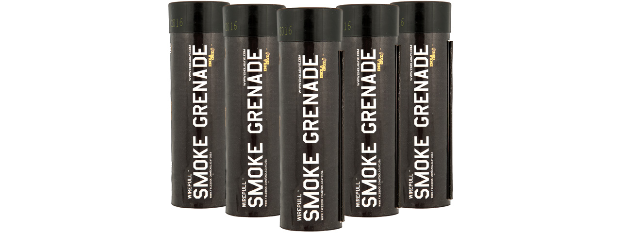 Enola Gaye Pack of 5 WP40 High Output Airsoft Wire Pull Smoke Grenade (Color: White) - Click Image to Close