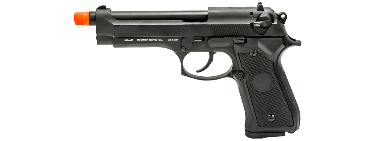 WellFire M9 CO2 Powered Gas Blowback Airsoft Pistol (Color: Black) - Click Image to Close