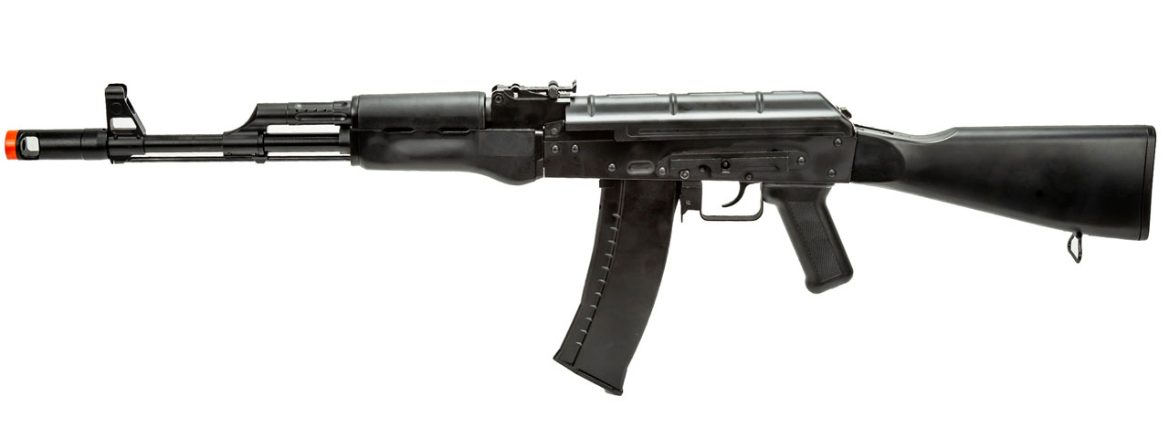 WellFire AK74 Co2 Blowback Airsoft Rifle with Fixed Stock (Color: Black) - Click Image to Close