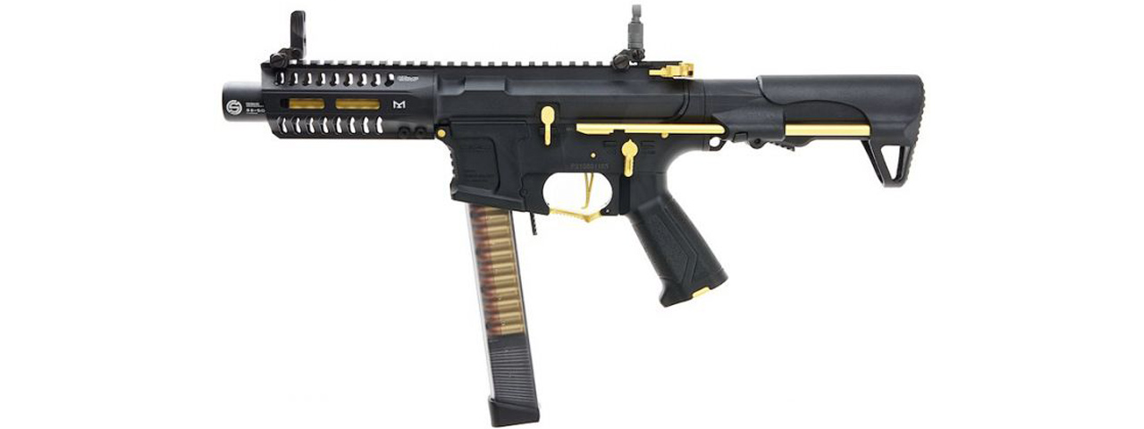 G&G CM16 ARP9 Stealth Gold PDW AEG (Color: Black / Gold) - Click Image to Close