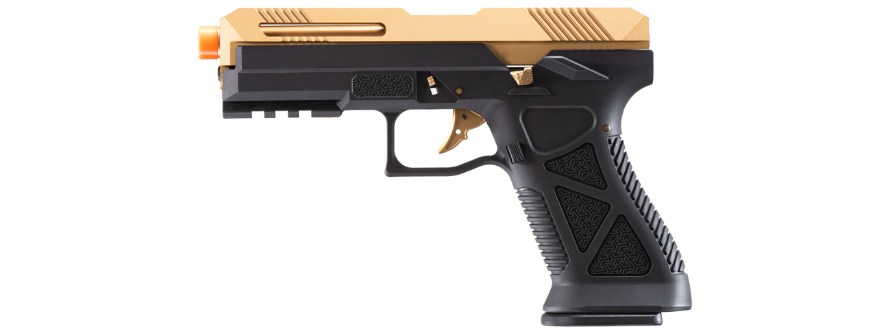 HFC HG-282ASGB Tactical Gas Blowback Pistol (Color: Black / Gold) - Click Image to Close