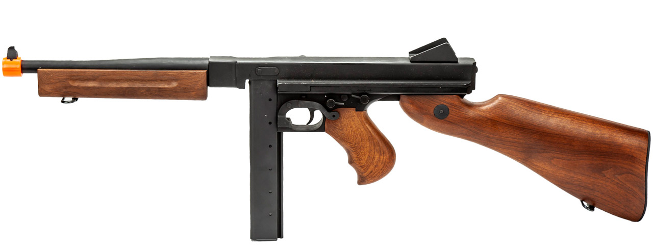 Atlas Custom Works M181 Spring Powered Thompson SMG w/ Full Metal (Color: Black / Faux Wood) - Click Image to Close